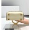 Fendi Leather Mini Sunshine Shopper Bag White with Metal Stitching 2021