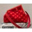 Fendi First Medium Suede Bag Red with Karligraphy Embroidery 2021