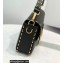 Fendi Medium Baguette Bag Black with Metal Stitching 2021