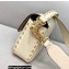 Fendi Medium Baguette Bag White with Metal Stitching 2021