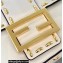 Fendi Medium Baguette Bag White with Metal Stitching 2021