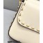 Fendi Medium Baguette Bag White with Metal Stitching 2021