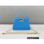 Fendi Nano Peekaboo Bag Charm Nappa Leather Blue 2021