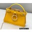 Fendi Nano Peekaboo Bag Charm Nappa Leather Yellow 2021