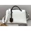 Fendi FF Motif Handle Leather By The Way Medium Boston Bag White