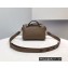 Fendi FF Motif Handle Leather By The Way Mini Boston Bag Coffee