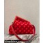 Fendi First Medium Suede Bag Red with Karligraphy Embroidery 2021