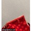 Fendi First Medium Suede Bag Red with Karligraphy Embroidery 2021