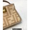 Fendi Nano Peekaboo Bag Charm Beige FF Wool 2021