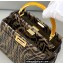 Fendi Peekaboo Mini Bag Leather FF Vertigo Graphic Print Brown 2021