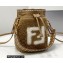 Fendi Mon Tresor Mini Bucket Bag Sheepskin Brown 2021
