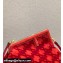 Fendi First Small Suede Bag Red with Karligraphy Embroidery 2021