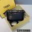 Fendi FF Motif Handle Leather By The Way Mini Boston Bag Black