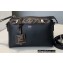 Fendi FF Motif Handle Leather By The Way Mini Boston Bag Black