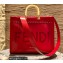 Fendi Leather Sunshine Medium Shopper Tote Bag Red 2021