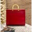 Fendi Leather Sunshine Medium Shopper Tote Bag Red 2021