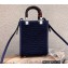 Fendi Technical Mesh FF Fabric Mini Sunshine Shopper Bag Dark Blue 2021