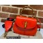 Gucci leather Mini top handle bag with Bamboo 686864 Red 2021