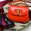 Gucci leather Mini top handle bag with Bamboo 686864 Red 2021