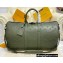 Louis Vuitton Keepall Bandoulière 50 Bag Monogram Seal Leather M57963 Khaki Green