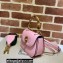 Gucci leather Mini top handle bag with Bamboo 686864 Pink 2021