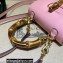 Gucci leather Mini top handle bag with Bamboo 686864 Pink 2021