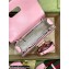 Gucci leather Small top handle bag with Bamboo 675797 Pink 2021