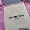 Balenciaga Navy Small Cabas Tote Bag in Cotton Canvas and Calfskin Pink/Light Beige 2021