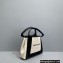 Balenciaga Navy XS Cabas Tote Bag in Cotton Canvas and Calfskin Black/Light Beige 2021