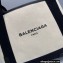 Balenciaga Navy Small Cabas Tote Bag in Cotton Canvas and Calfskin Black/Light Beige 2021