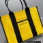 Balenciaga Hardware Small Tote Bag With Strap in Cotton Canvas Black/Yellow 2021