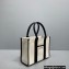 Balenciaga Hardware Small Tote Bag With Strap in Cotton Canvas Black/Light Beige 2021
