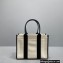 Balenciaga Hardware Small Tote Bag With Strap in Cotton Canvas Black/Light Beige 2021