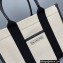 Balenciaga Hardware Small Tote Bag With Strap in Cotton Canvas Black/Light Beige 2021