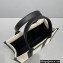 Balenciaga Hardware Small Tote Bag With Strap in Cotton Canvas Black/Light Beige 2021