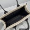 Balenciaga Hardware Small Tote Bag With Strap in Cotton Canvas Black/Light Beige 2021