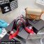 Saint Laurent Heel 10.5cm Leather Slingback Sandals Red with Crystal Ball 2021