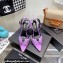 Saint Laurent Heel 10.5cm Pleated Leather Sandals Patent Lilac 2021