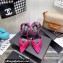 Saint Laurent Heel 10.5cm Pleated Leather Sandals Patent Fuchsia 2021