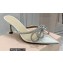 Mach & Mach Heel 6.5cm Double Bow Mules PVC Silver 2021