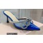 Mach & Mach Heel 6.5cm Double Bow Mules PVC Blue 2021