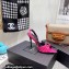 Saint Laurent Heel 10.5cm Pleated Leather Sandals Patent Fuchsia 2021