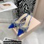 Mach & Mach Heel 6.5cm Double Bow Mules PVC Blue 2021