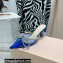 Mach & Mach Heel 6.5cm Double Bow Mules PVC Blue 2021