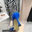 Mach & Mach Heel 6.5cm Double Bow Mules PVC Blue 2021