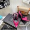 Saint Laurent Heel 10.5cm Pleated Leather Sandals Patent Fuchsia 2021
