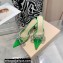 Mach & Mach Heel 6.5cm Double Bow Mules PVC Green 2021