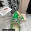 Mach & Mach Heel 6.5cm Double Bow Mules PVC Green 2021