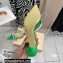 Mach & Mach Heel 6.5cm Double Bow Mules PVC Green 2021