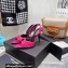 Saint Laurent Heel 10.5cm Pleated Leather Sandals Patent Fuchsia 2021